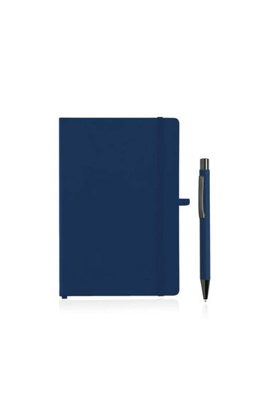 MAXPRINT Borna - A5 Hard Cover Notebook and Pen Set - Navy, Navy Blue