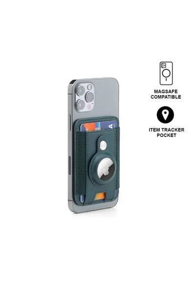 MAXPRINT Marz - Magnetic Phone Cardholder with Tag Pocket - Dark Green
