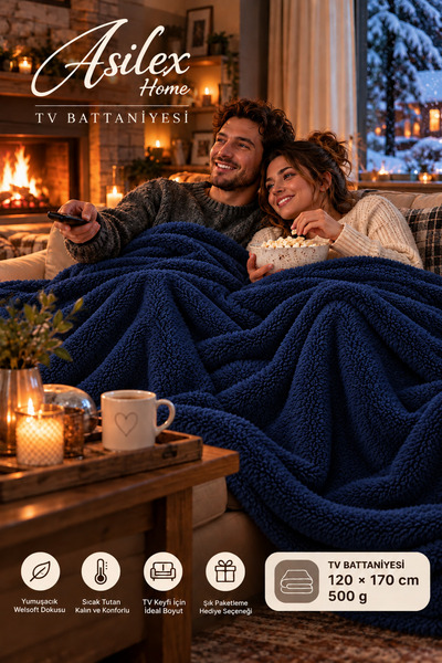 Asilex Home Collection Welsoft TV Battaniyesi 120x170 cm Premium Çift Taraflı...