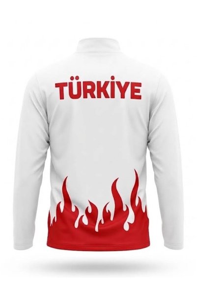 ATILGAN Turkey Detailed Flame Patterned Zippered National Team Sports Jacket