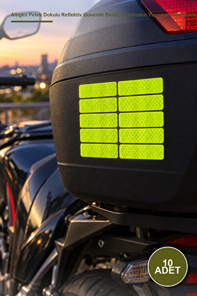 Yenilig 10 Pcs Reflective Sticker – Hexagonal Honeycomb Textured Reflective S...