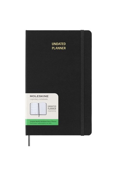 MAXPRINT Undated 12 Month Weekly Planner - Hard Cover - Large, Black