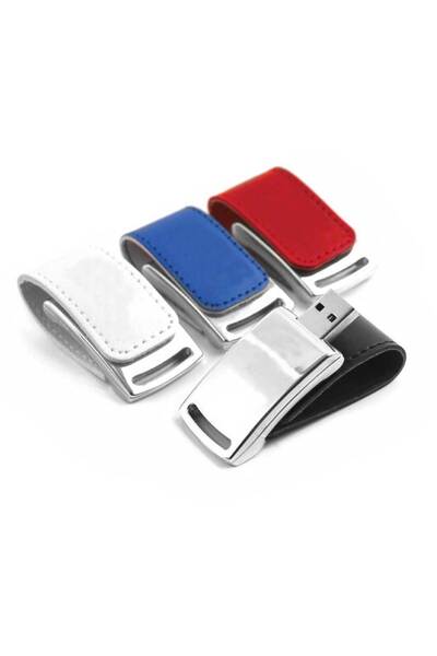 MAXPRINT Stylish Leather USB Flash Drives, 16 GB / White