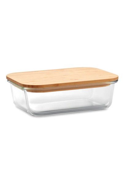 MAXPRINT Glass Lunch Box with Bamboo Lid