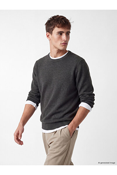 LC Waikiki Özmarka New Season Gray Regular Fit Men's Knitwear Sweater