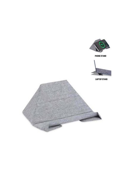 MAXPRINT Standie - Rpet 2-in-1 Laptop and Phone Stand - Grey