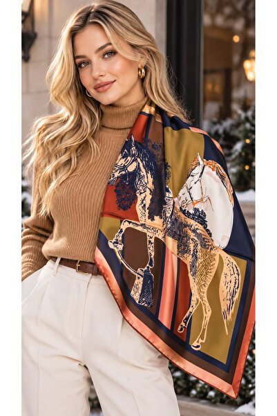 FELLMENS FLR27-60 Eșarfă de damă cu model bleumarin 70x70 cm