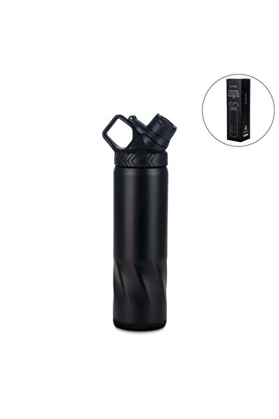 MAXPRINT Stainless Steel Water Bottles in Black Matte, Double Wall, 620ml