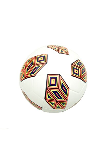 Liliac Minge de fotbal, din piele ecologică, mărimea 5, forme geometrice, alb...