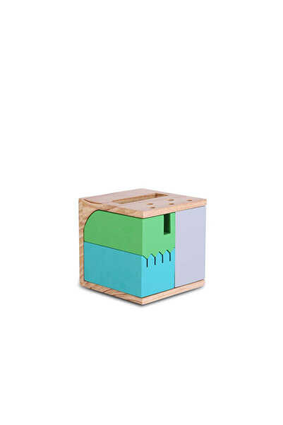 MAXPRINT E-Cube - Eco-Friendly Bamboo Desktop Organizer