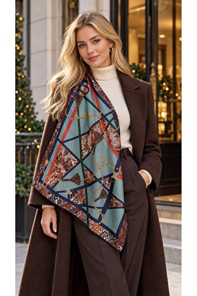 FELLMENS FLR27-70 Eșarfă de damă cu model bleumarin 90x90 cm