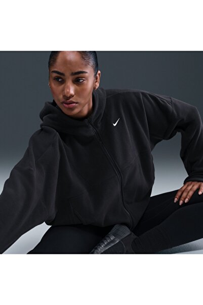 Nike One Therma-FIT HZ Top Polar Kadın Siyah oversize Sweatshirt 698-010 ( SP...