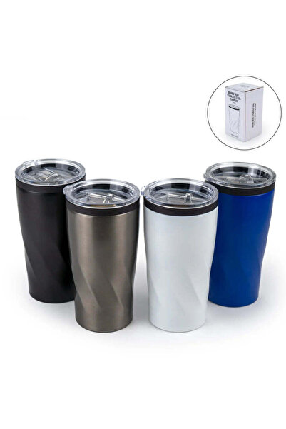 MAXPRINT Double Wall SS Tumblers with PP Interior and Transparent Lid 580ml, ...