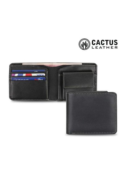 MAXPRINT Fiss - Cactus Leather Men's Wallet with Coin Pocket, Black