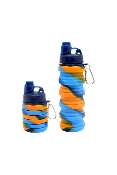 Tradesor Πτυσσόμενο παγούρι σιλικόνης - 1005 - 500ml - 920045 - Blue/Yellow