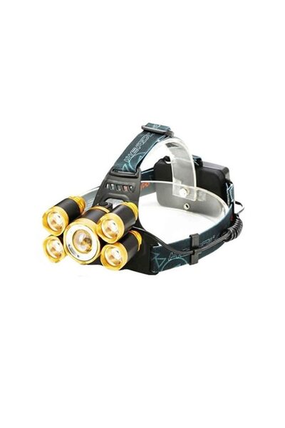 OEM Φακός κεφαλής με 5 LED, 8000 lm, Αδιάβροχος, 2 μπαταρίες, 28650 mAh, κράμ...