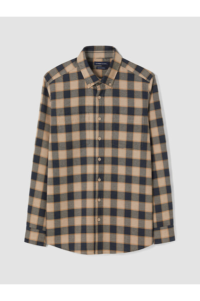 LC Waikiki Nevavm with Difference Lcwaikiki Classic Beige Gabardine Plaid Sta...