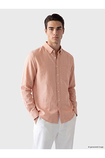 LC Waikiki Lcwaikiki Classic Pink Standard & Regular Men's Shirt with Nevavm ...
