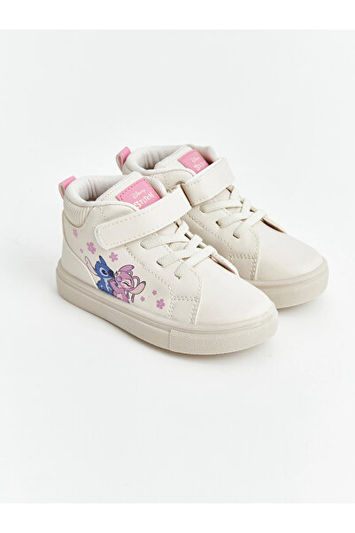 LC Waikiki Lcw Steps Ecru Lilo and Stitch Printed Girls' Ankle Sneakers