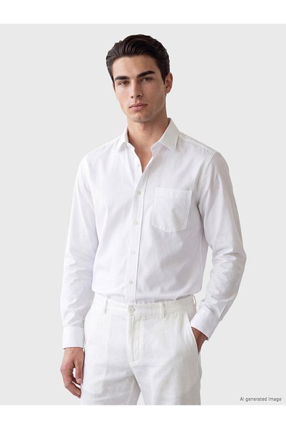 LC Waikiki Nevavm with Difference Lcwaikiki Classic White Gabardine Plain Sta...