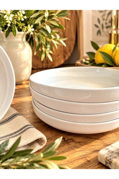 CASA DE BELLA Modern Plain Deep Dinner Plate for 6 People 22cm