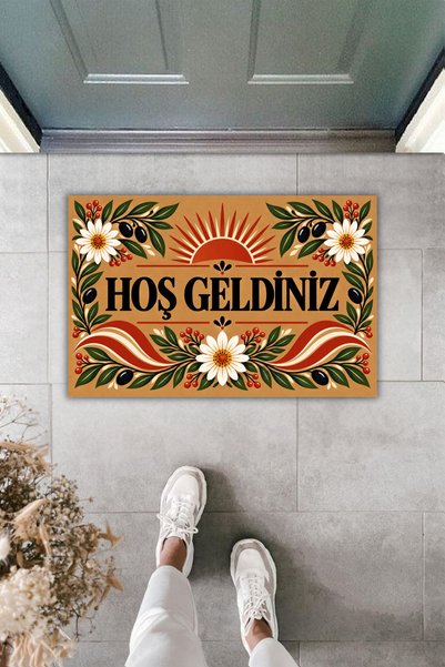 Dormot Home Dobrodošli, dekorativna prostirka za vrata sa uzorkom maslinove g...