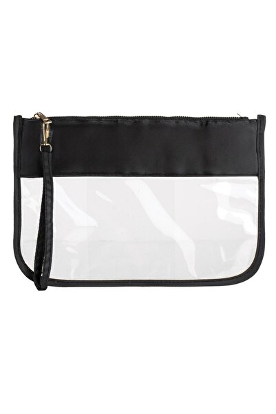 DD SHOP Portfard Transparent Negru cu Maner 28x19cm - Cosmetice Produse Ingri...