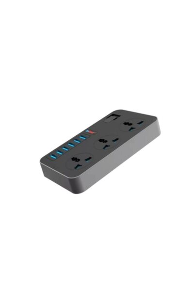 Andowl Extension cord with 3 sockets and 6 USB 3.1A, overvoltage protection, ...