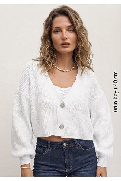MONAMORE Women's Casual Crop Knitwear Cardigan