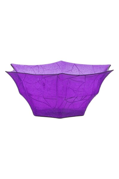 DD SHOP Bol decorativ pentru Halloween, plastic mov cu panza de paianjen, 29x...