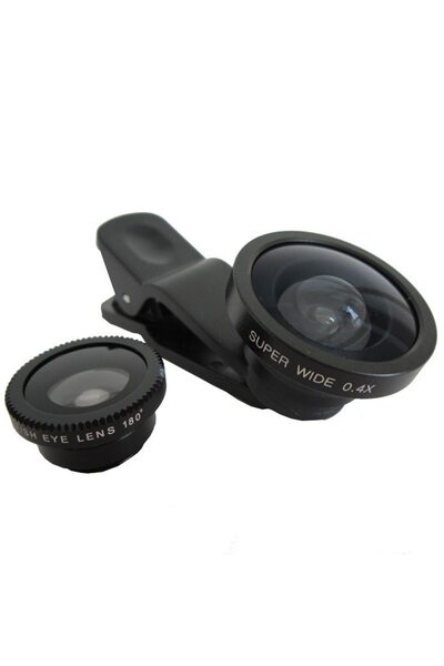 Widjit 3-in-1 Lens Set with Clip for Mobile Devices, Super Wide 0.4x, Macro, ...