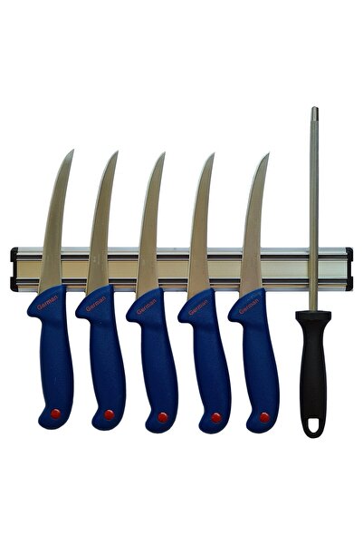 OEM Set profesional de măcelar, 5 cuțite pentru dezosat, oțel de ascuțit rotu...