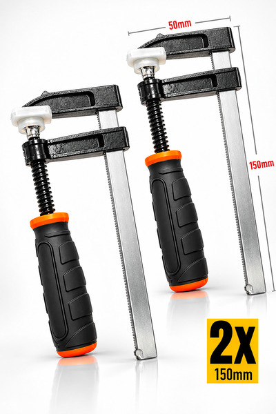 PROXTECH 4’lü 200 mm F Tipi İşkence Seti 50mm Hızlı Sıkma Marangoz Ahşap Metal Sabitleme Kelepçesi Set