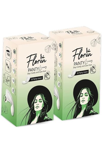 Floren فوط صحية نسائية بتصميم منحني لراحة إضافية، سطح ناعم كالقطن بعرض 185 مم