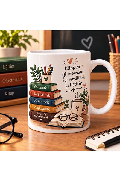 İncim Ev Yaşam Kitap ve Okuma Tema Baskılı Kupa