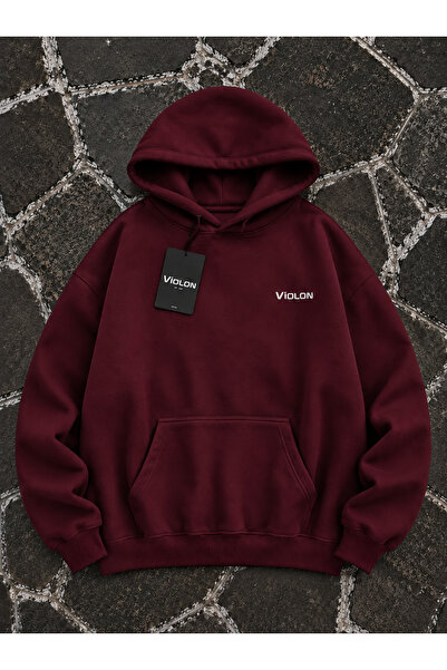 Violon Premium Oversize Hoodie Bordo