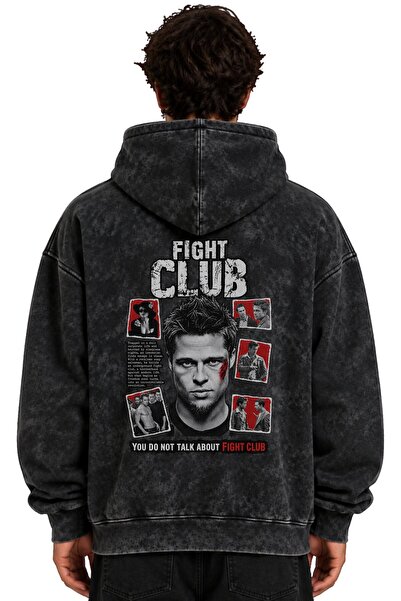 SEVBANO Fight Club Tyler Durden Hanorac cu glugă lavabil, unisex, supradimens...