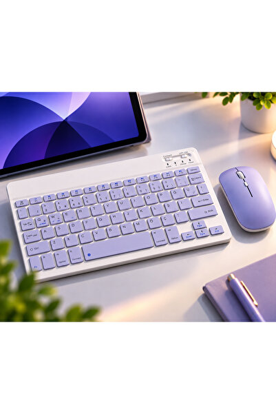 GM Tech Samsung Galaxy Tab S9 Fe-S10 fe-S10 Lite Uyumlu Klavye Mouse Set,Blue...