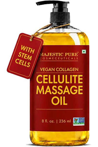 Majestic Pure زيت تدليك السيلوليت - مع الكولاجين النباتي والخلايا الجذعية، مز...