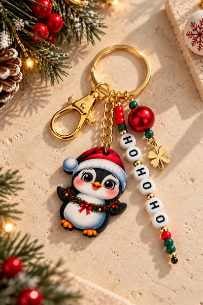 Zet Design Christmas Themed Handmade Keychain Bag Ornament