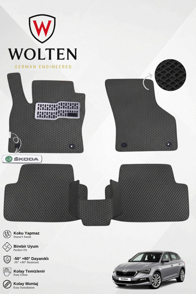 w wolten german engineered SKODA-SCALA-(2019-sonrası) İÇİN EVA İÇ PASPAS TAKI...