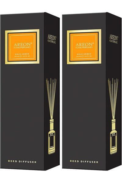 Areon Home Perfume معطر جو بالقصب 150 مل حصري مع 10 قطع من القصب - لون إيكرو
