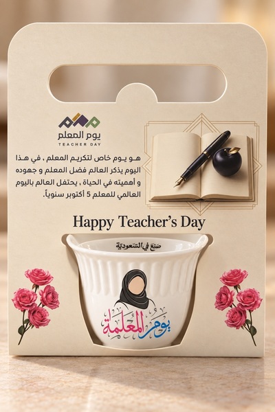 Generic Teacher's Day Finjan Gift Set - 6 Coffee Cups & 6 Double-Sided Cards ...