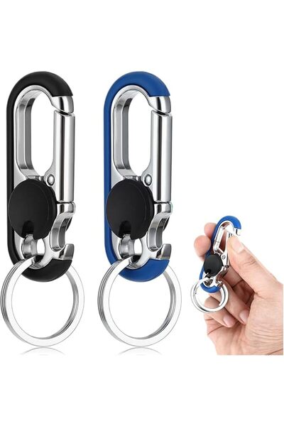 Tazweeq 2Pcs Keychains, Anti-Loss Key Rings for Car Keys, Heavy Duty Metal Ke...