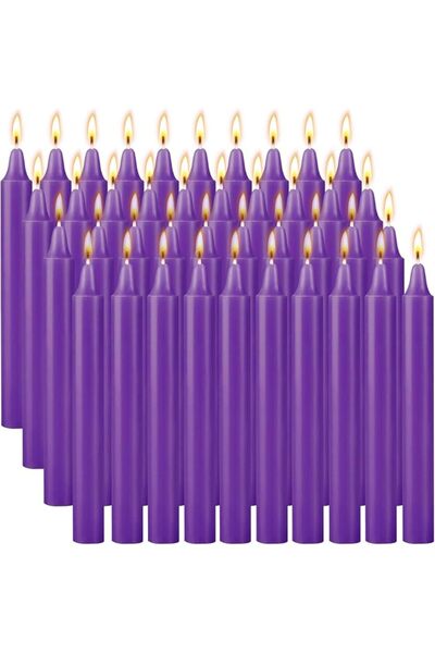 THE WHITE SHOP Mini Candles 40 Pack 4 Inch Orange Unscented Taper Candle