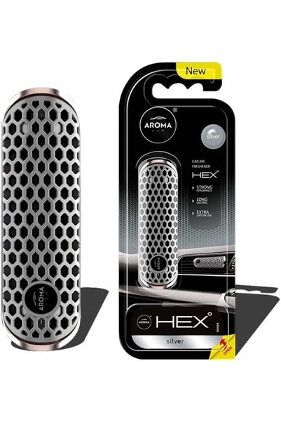 AROMA CAR MUERTOS معطر هواء للسيارة من أروما كار بمشبك تهوية HEX، فضي، برائحة...