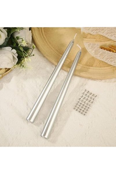 THE WHITE SHOP عبوتان من الشموع الطويلة المدببة بطول 10 بوصات، شموع غير معطرة...
