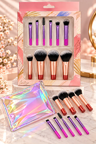 MAQYA KOZMETİK 10 Parça Makyaj Fırça Seti Mini Brush Kit - Seyahat Makyaj Fır...