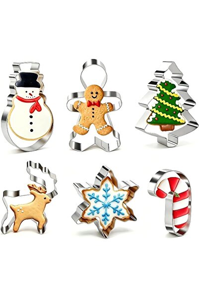 GENERAL Christmas Cookie Cutters Set 6PCS Stainless Steel Baking Mould, Ginge...