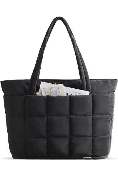 BAGSMART Expandable Tote Bag for Women, Puffer Work Tote Handbag, Quilted Car...